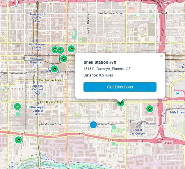 electric car charging stations map finder in United States