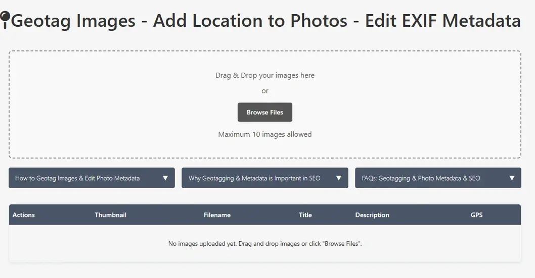 Image EXIF data editor