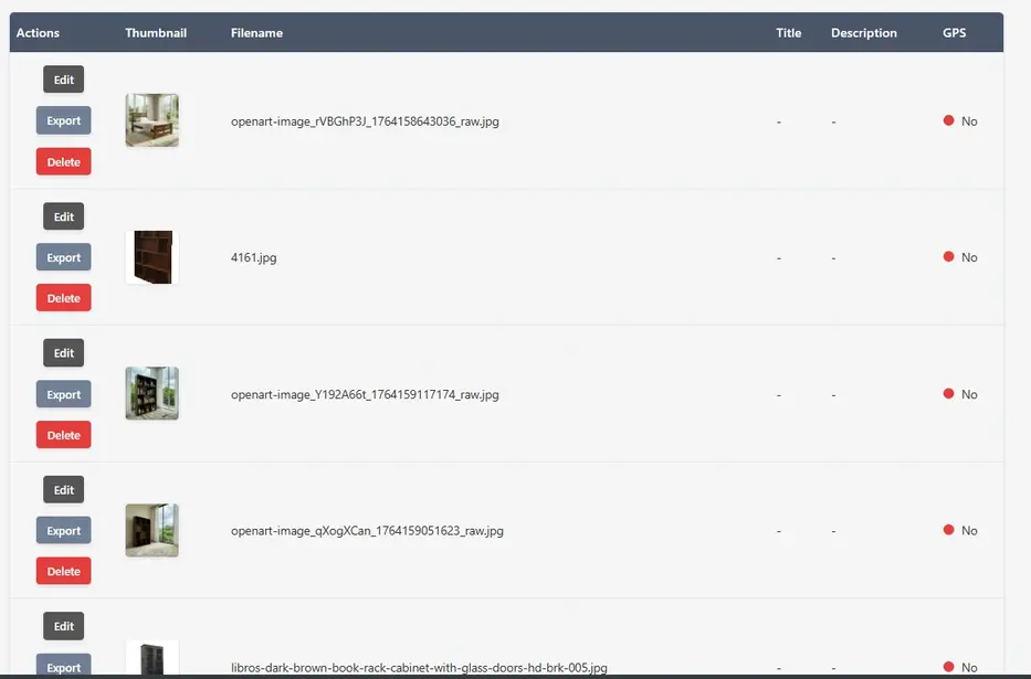 Geotag images and edit exif data