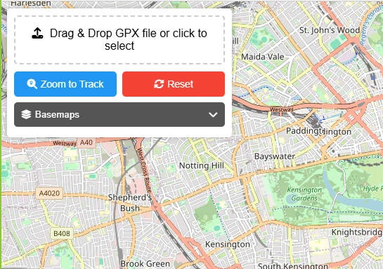gpx file viewer online free web map tool. Drag and drop GPS .gpx file and view tracks and waypoints.
