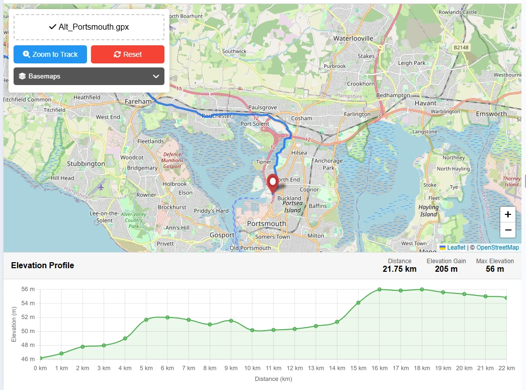 gpx file viewer online free web map tool. Drag and drop GPS .gpx file and view tracks and waypoints.
