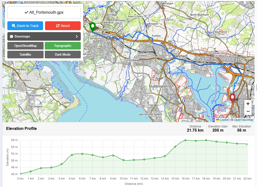 gpx file viewer online free web map tool. Drag and drop GPS .gpx file and view tracks and waypoints.