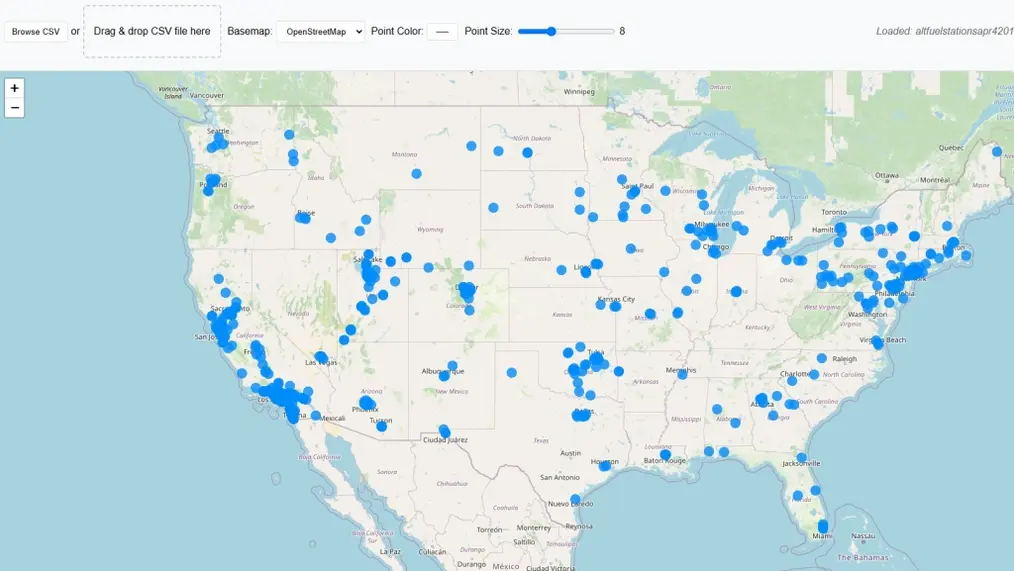 plot latitude and longitude on map