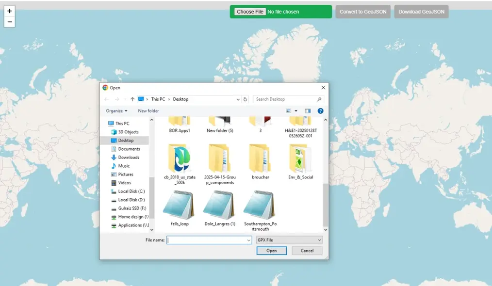 free online tool converting GPX GPS data to GeoJSON mapping format