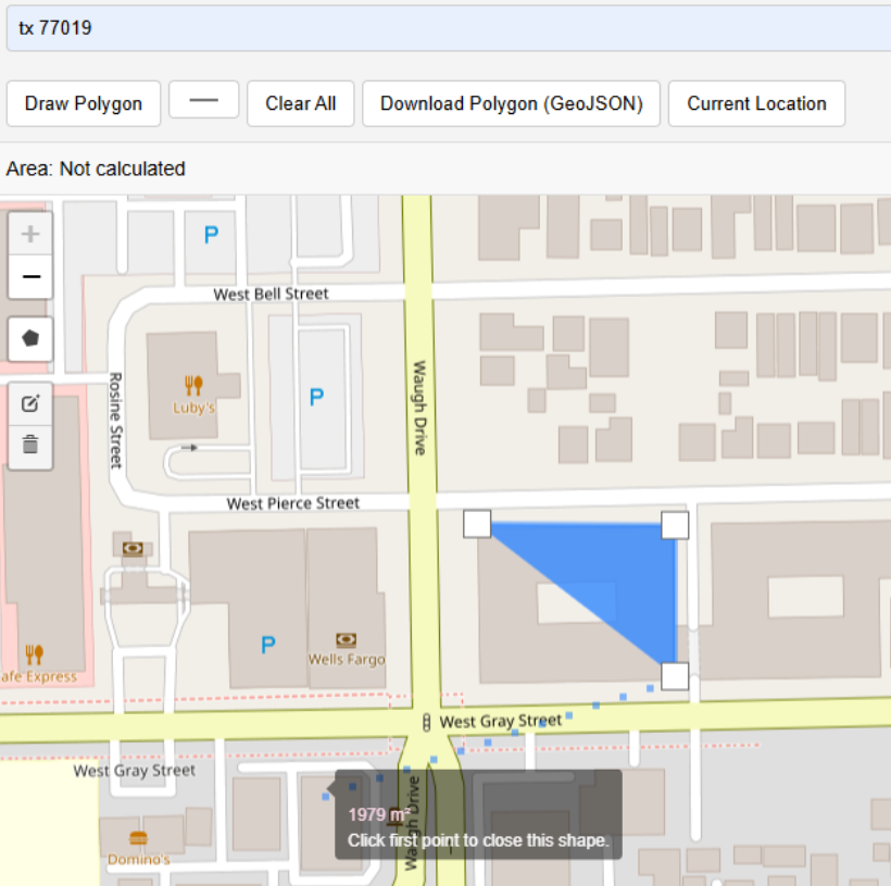 Calculate Area on Map by Drawing Free Online web map application