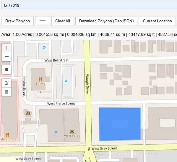Calculate Area on Map by Drawing Free Online web map application