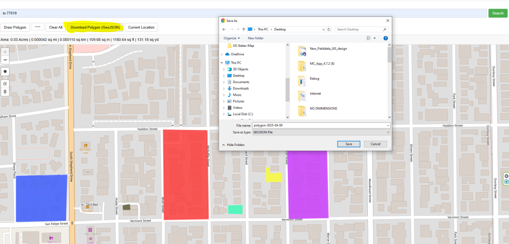 Calculate Area on Map by Drawing Free Online web map application