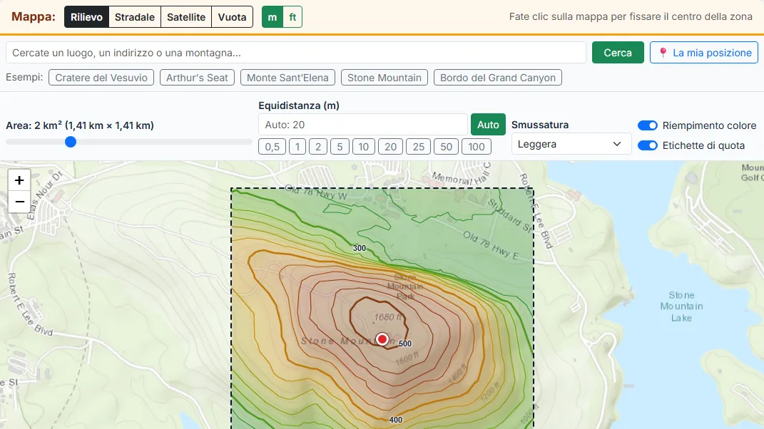 Scegliere il luogo: fare clic sulla mappa, cercare o scegliere un esempio