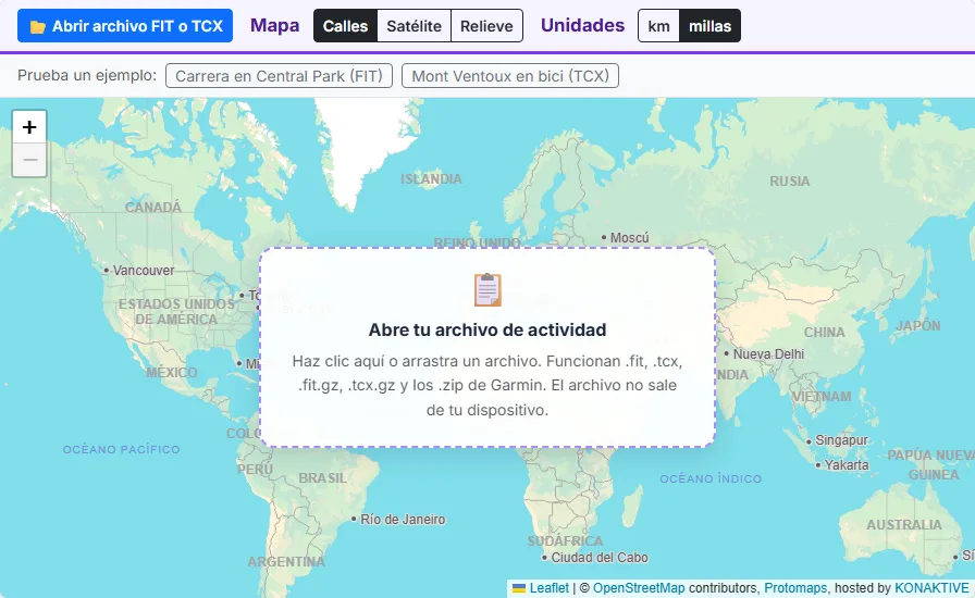 Abre tu archivo FIT o TCX