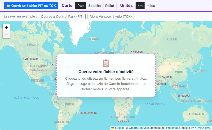 Ouvrez votre fichier FIT ou TCX