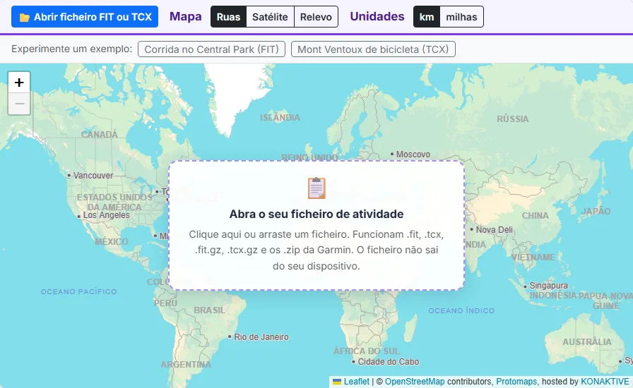 Abra o seu ficheiro FIT ou TCX