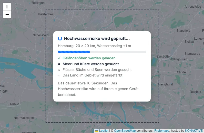 Etwa 10 Sekunden warten
