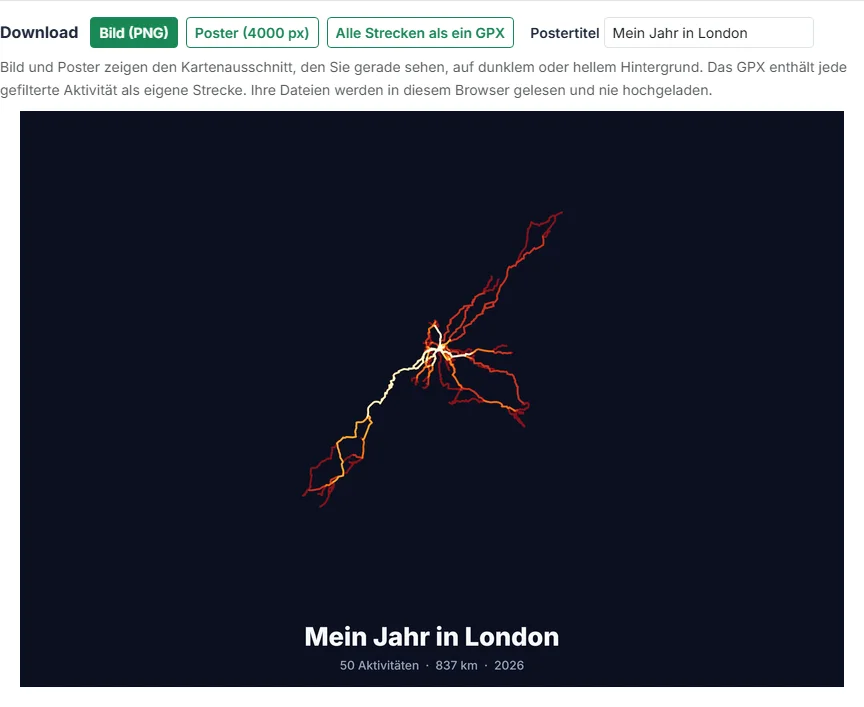 Bild, Poster oder ein GPX herunterladen