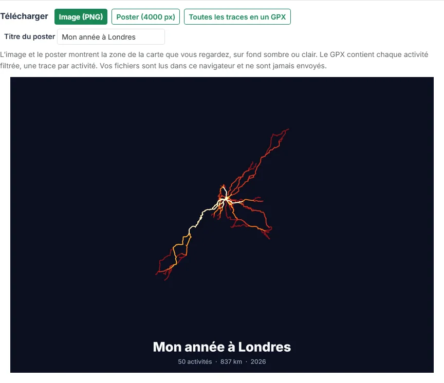 Téléchargez une image, un poster ou un GPX