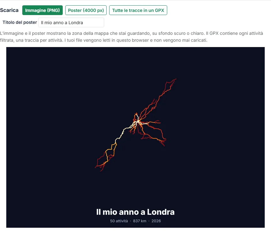 Scarica un’immagine, un poster o un GPX