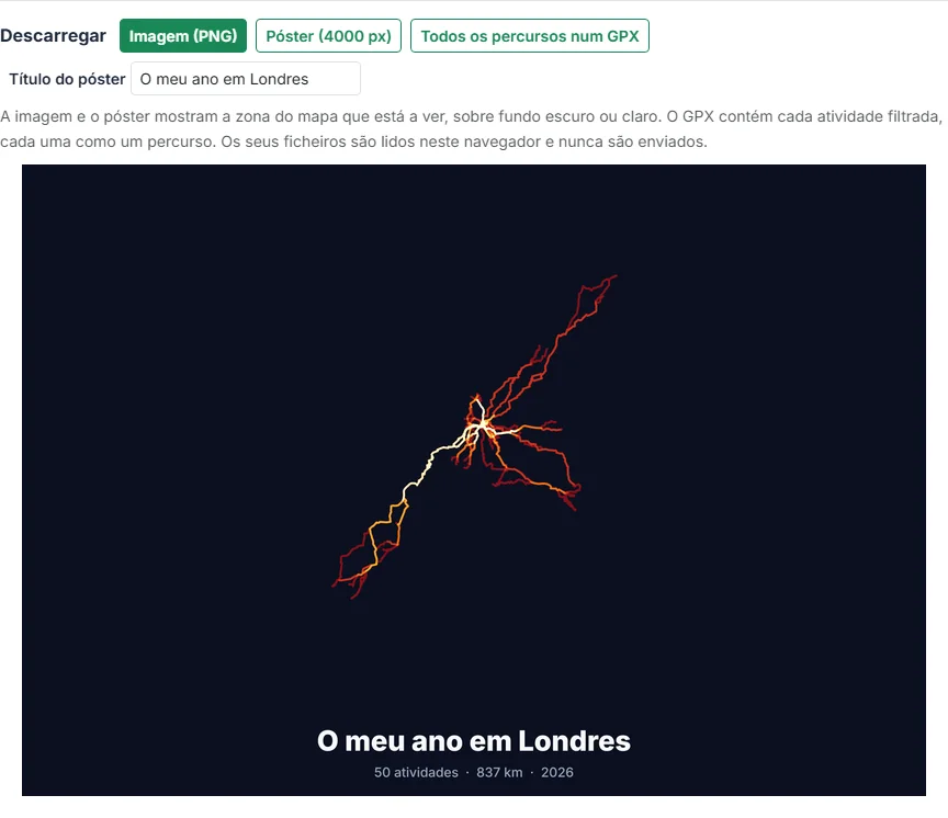 Descarregue uma imagem, um póster ou um GPX
