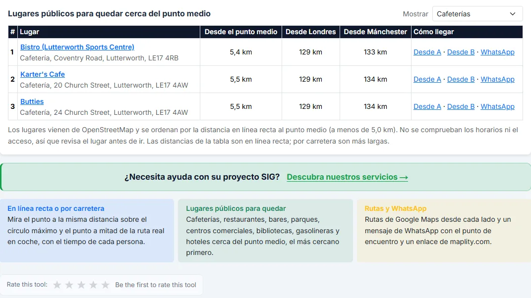 Elige un lugar público para quedar a mitad de camino