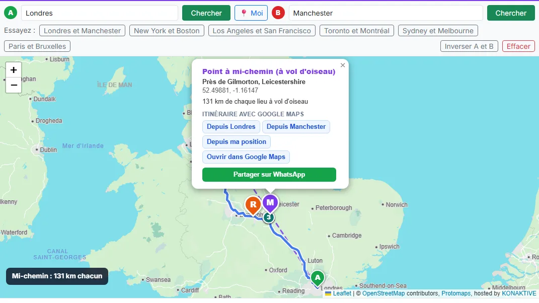 Ouvrez la fenêtre et obtenez l'itinéraire dans Google Maps