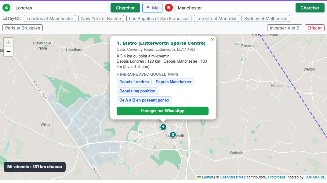 Partagez le lieu de rendez-vous sur WhatsApp
