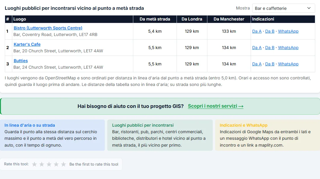 Scegli un luogo pubblico per incontrarsi a metà strada
