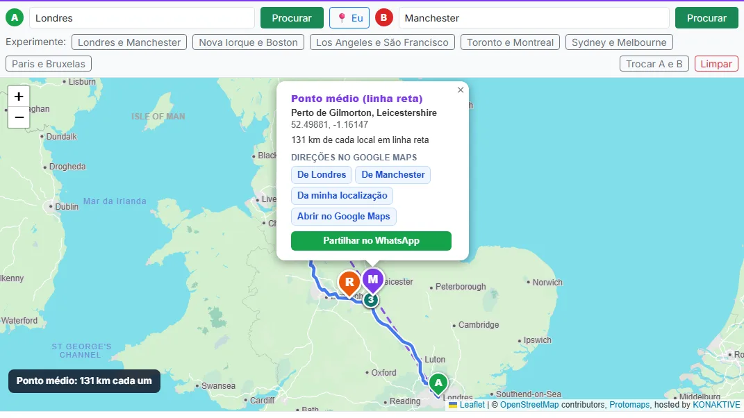 Abra a janela e obtenha as direções no Google Maps