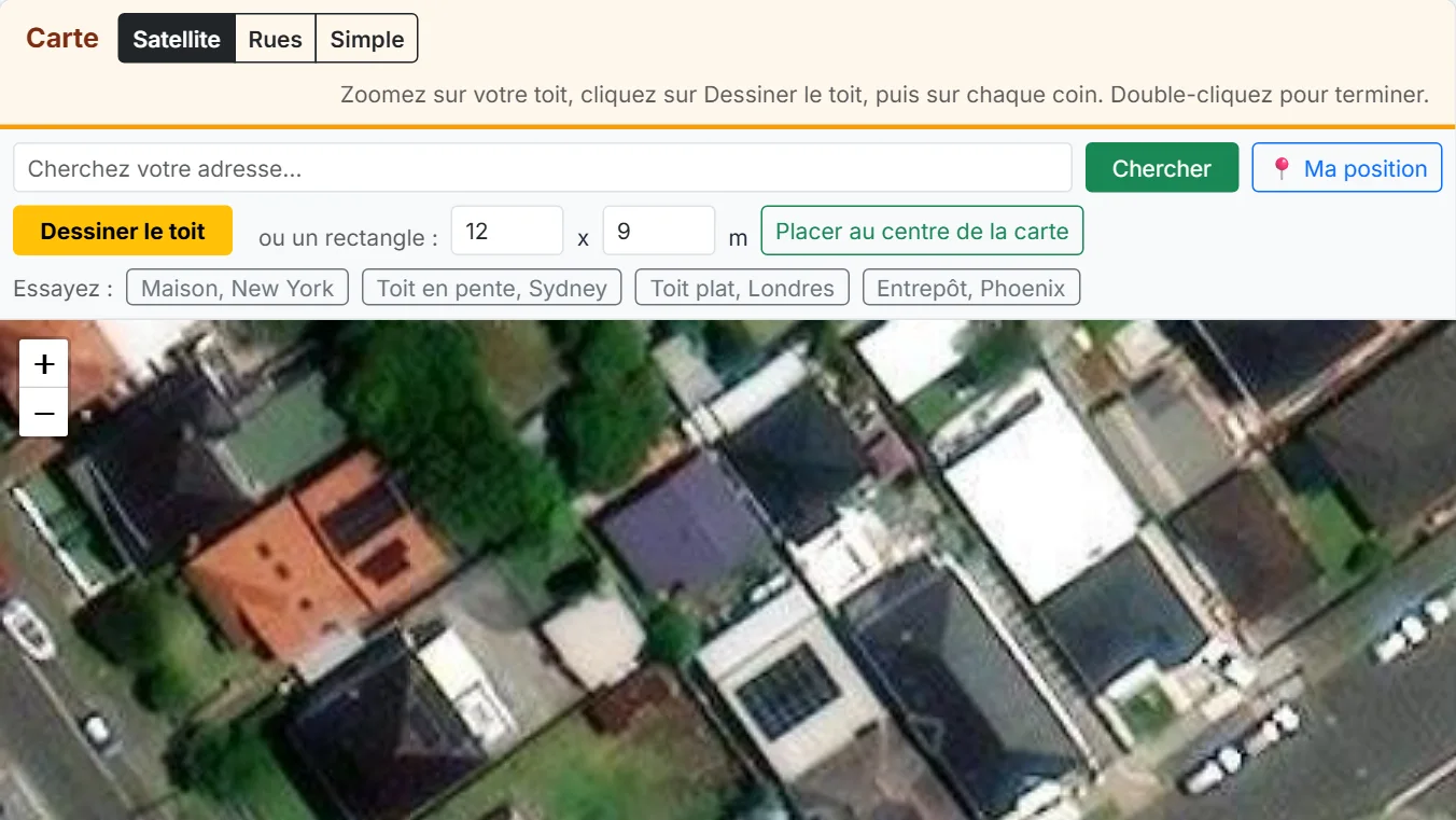 Utilisez le calculateur solaire par adresse : trouvez votre bâtiment sur la carte