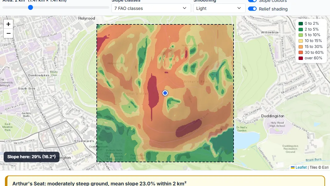 Read the slope map