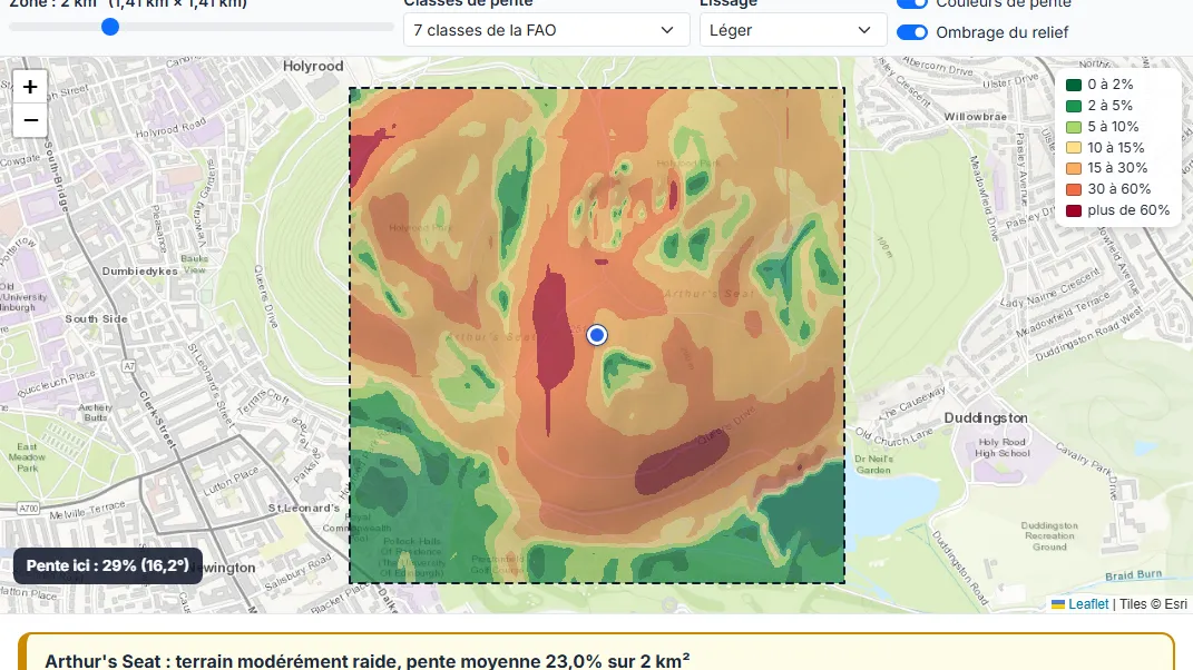 Lisez la carte des pentes