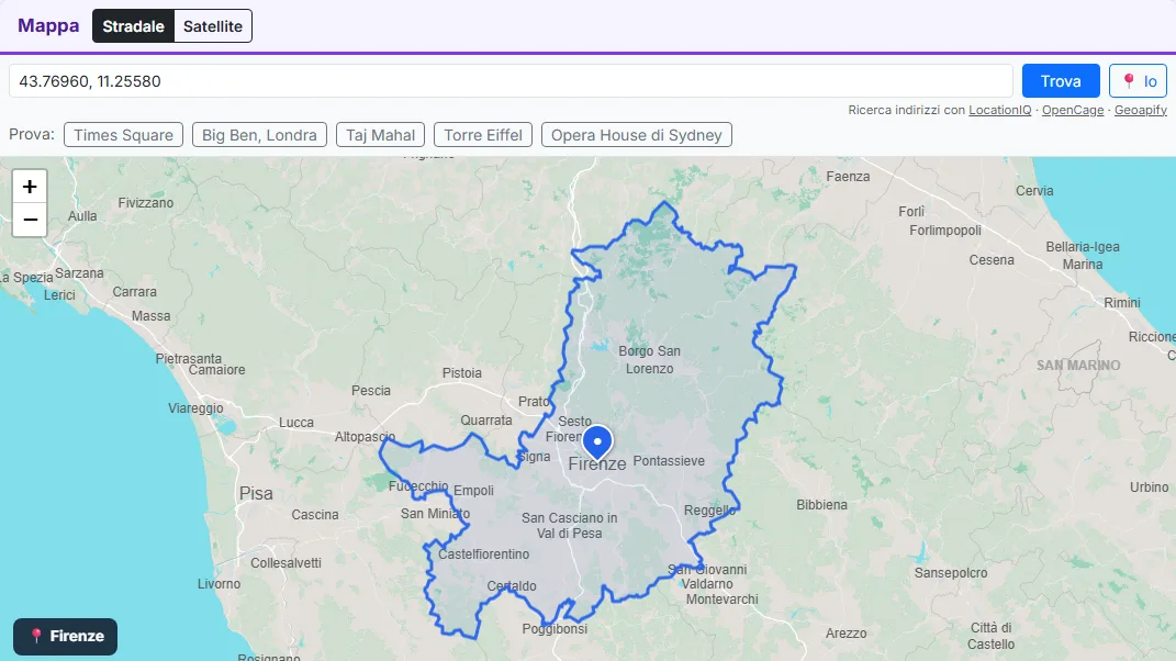 Premi Io per la tua provincia attuale